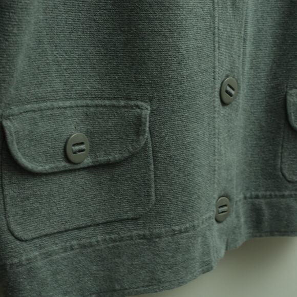 Preswick & Moore Womens Button-Up Cardigan 3/4 Sleeve Cotton Gray Plus Size 1X - Picture 5 of 9